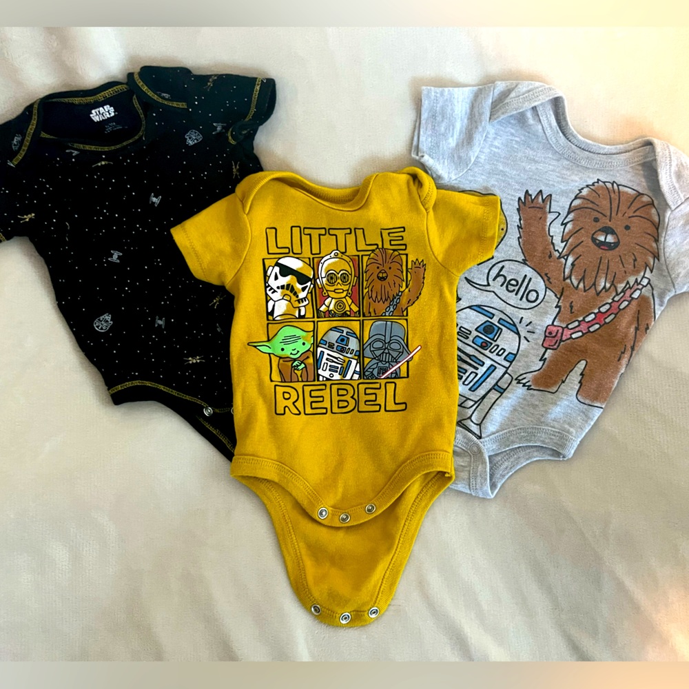 Star Wars themed 0-3 month onesies